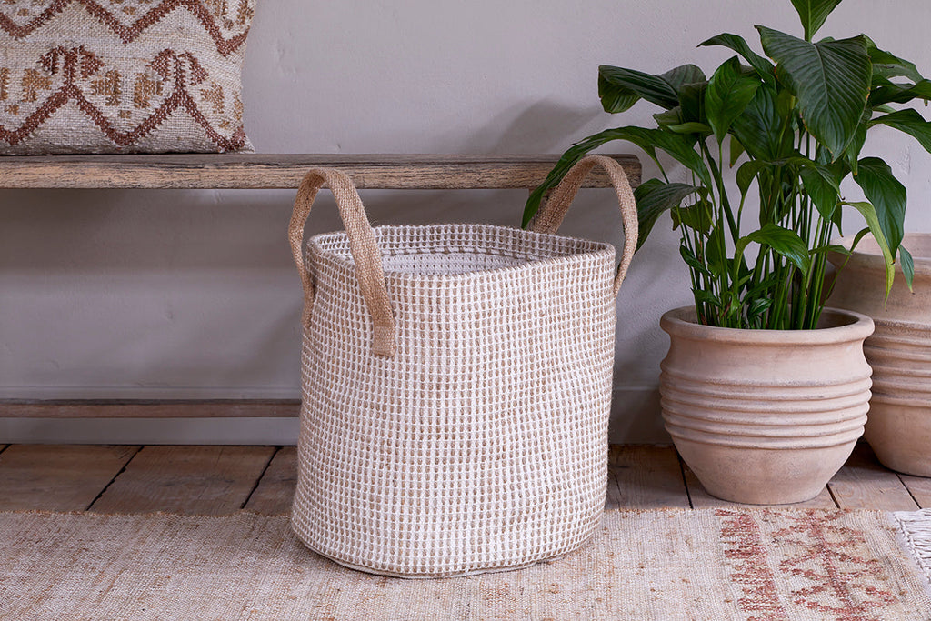 Rohia Basket - Natural & Cream-nkuku