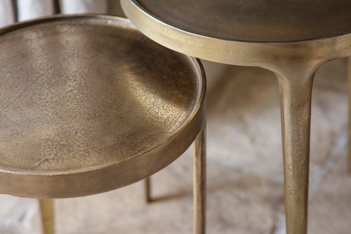 Rohia Cast Metal Table - Brass- nkuku