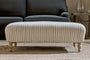 Sanja Stripe Upholstered Ottoman - Off White