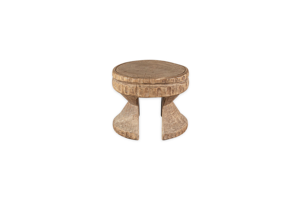 Salman Wooden Decorative Stool - Natural