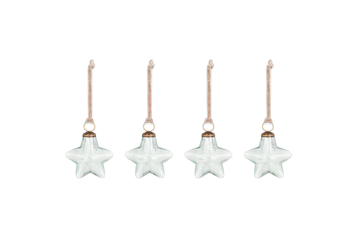 Sardi Star Baubles - Clear (Set of 4)