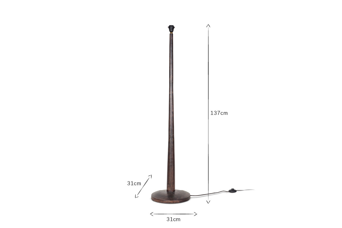 Sahar Mango Wood Floor Lamp - Dark Stain