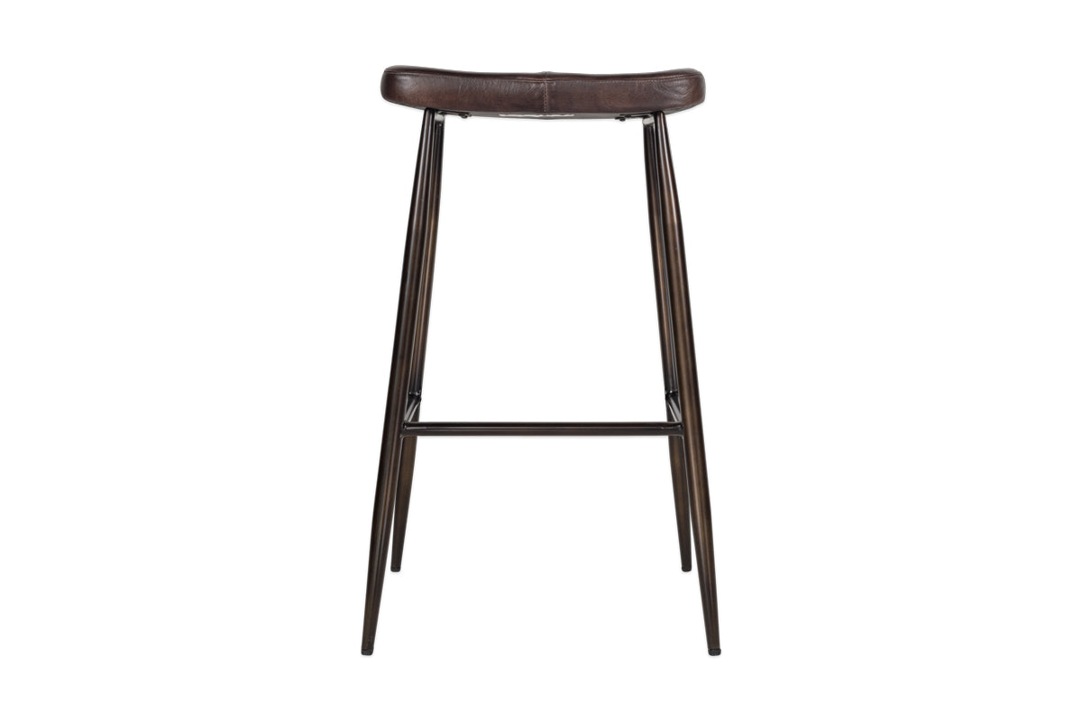 Samaira Leather Counter Stool - Dark Brown