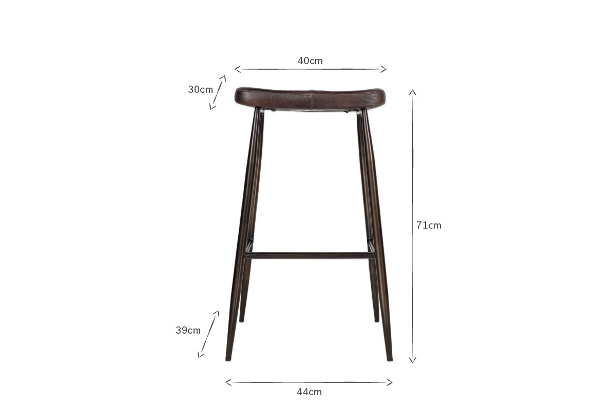 Samaira Leather Counter Stool - Dark Brown