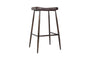 Samaira Leather Counter Stool - Dark Brown