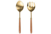 Soni Salad Servers - Gold & Acacia (Set of 2)