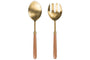 Soni Salad Servers - Gold & Acacia (Set of 2)