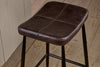 Samaira Leather Counter Stool - Dark Brown-nkuku