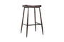 Samaira Leather Counter Stool - Dark Brown-nkuku