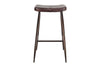 Samaira Leather Counter Stool - Dark Brown-nkuku