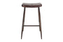 Samaira Leather Counter Stool - Dark Brown-nkuku