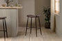 Samaira Leather Counter Stool - Dark Brown-nkuku