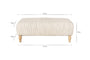 Sanja Stripe Upholstered Ottoman - Off White-nkuku