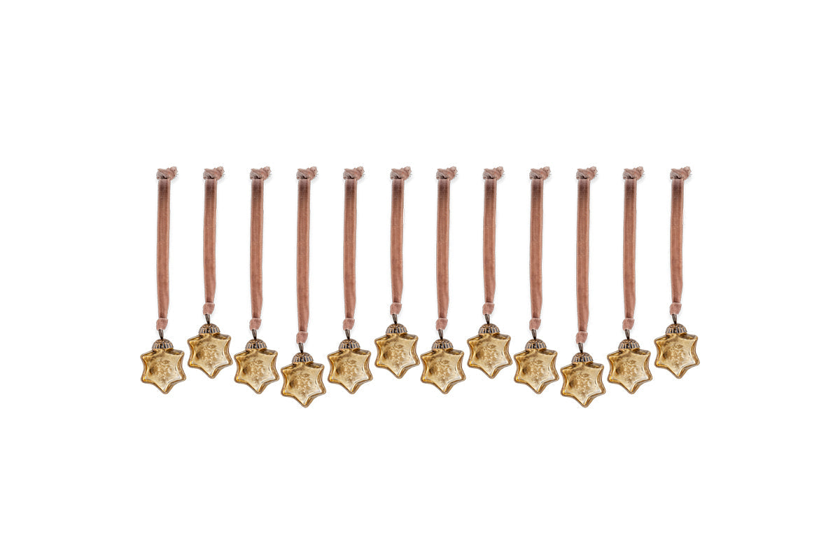 Sardi Star Baubles - Gold (Set of 12)-nkuku