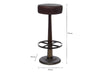 Narwana Leather Round Stool - Dark Brown