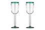 Thimma Wine Glass - Clear & Teal (Set of 2)