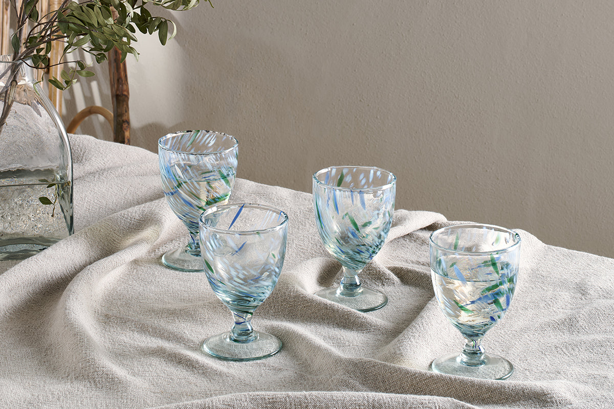 Taja Wine Glass - Sea Blue (Set of 4)