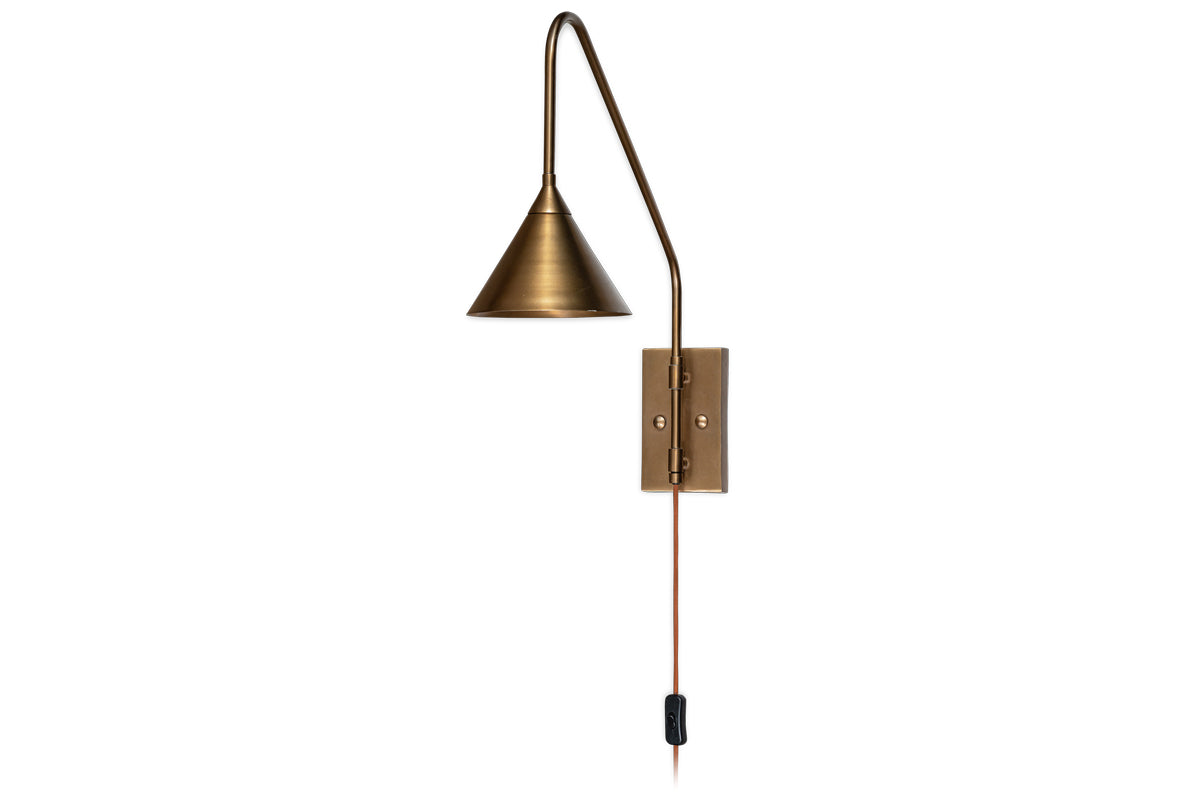 Thottam Swing Arm Wall Lamp - Antique Brass