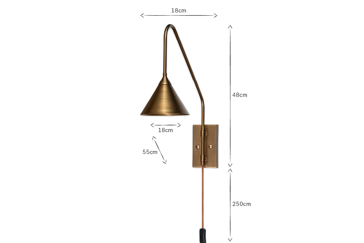 Thottam Swing Arm Wall Lamp - Antique Brass