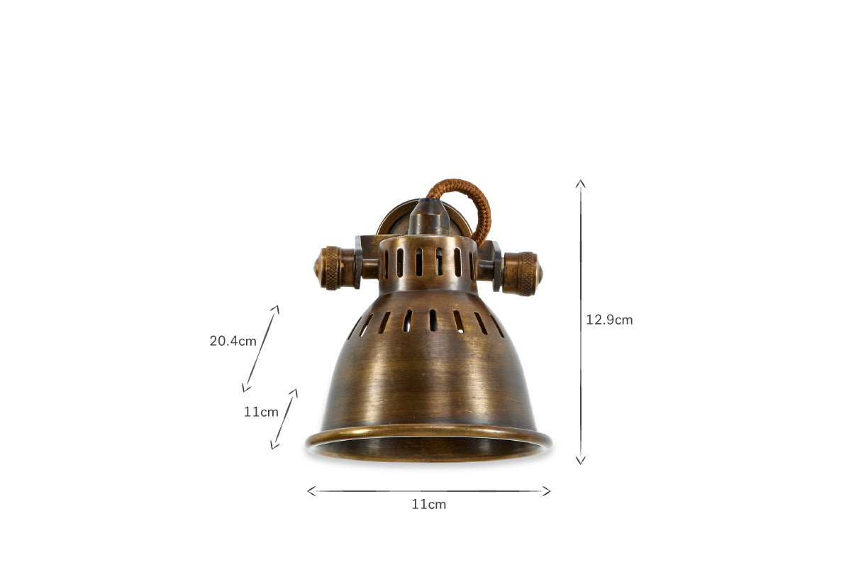 Tubu Brass Spot Light - Antique Brass