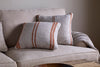 Tajana Linen Stripe Cushion Cover - Rust-nkuku