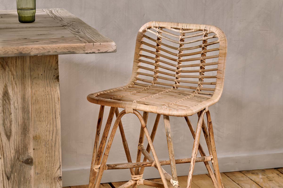 Taung Rattan Counter Chair - Natural-nkuku