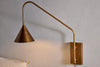 Thottam Swing Arm Wall Lamp - Antique Brass-nkuku