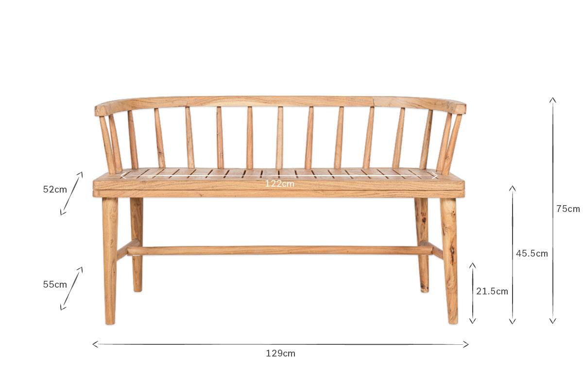 Tipu Acacia Wood Bench