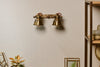 Tubu Brass Double Spot Light - Antique Brass-nkuku