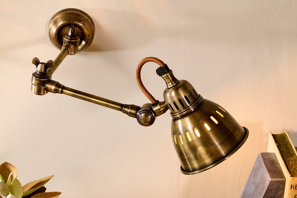 Tubu Brass Extendable Wall Light - Antique Brass-nkuku