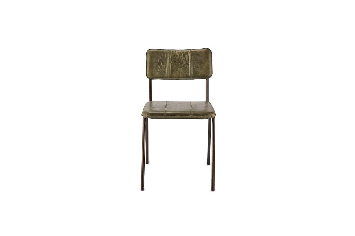 Ukari Leather Dining Chair - Rich Green