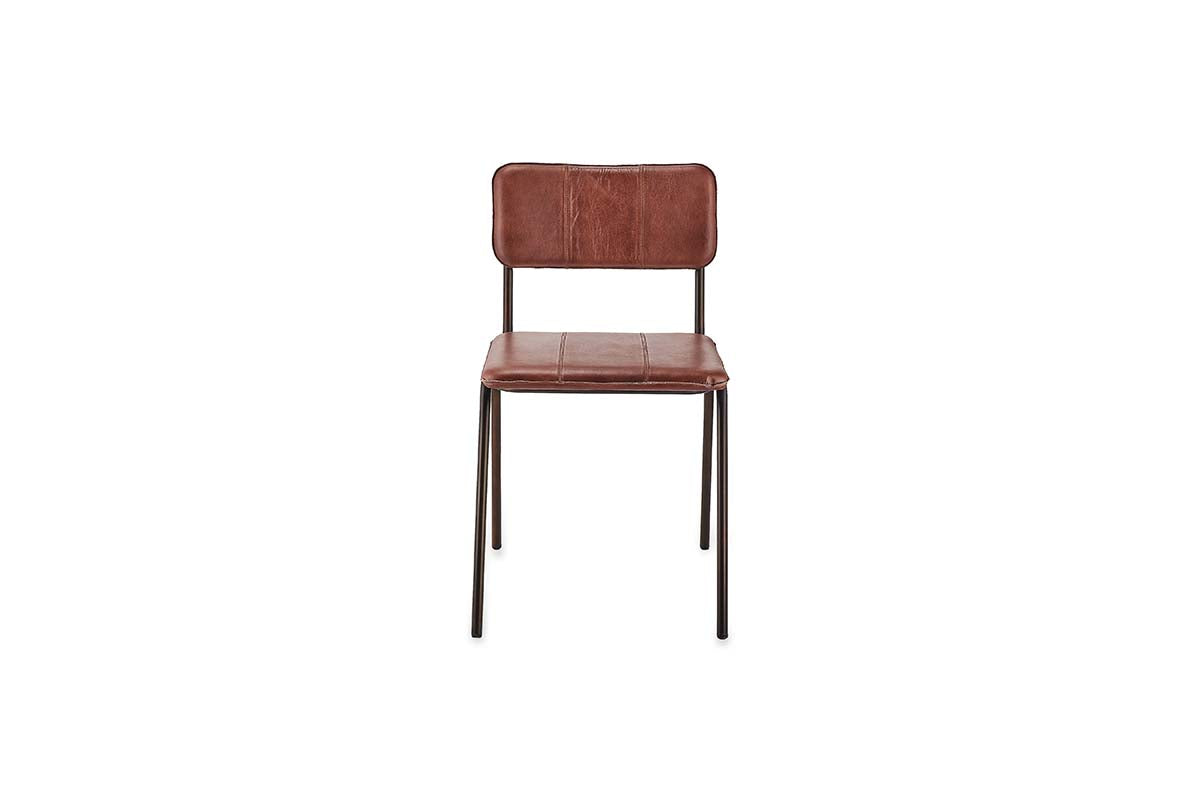 Ukari Leather Dining Chair - Chocolate Brown