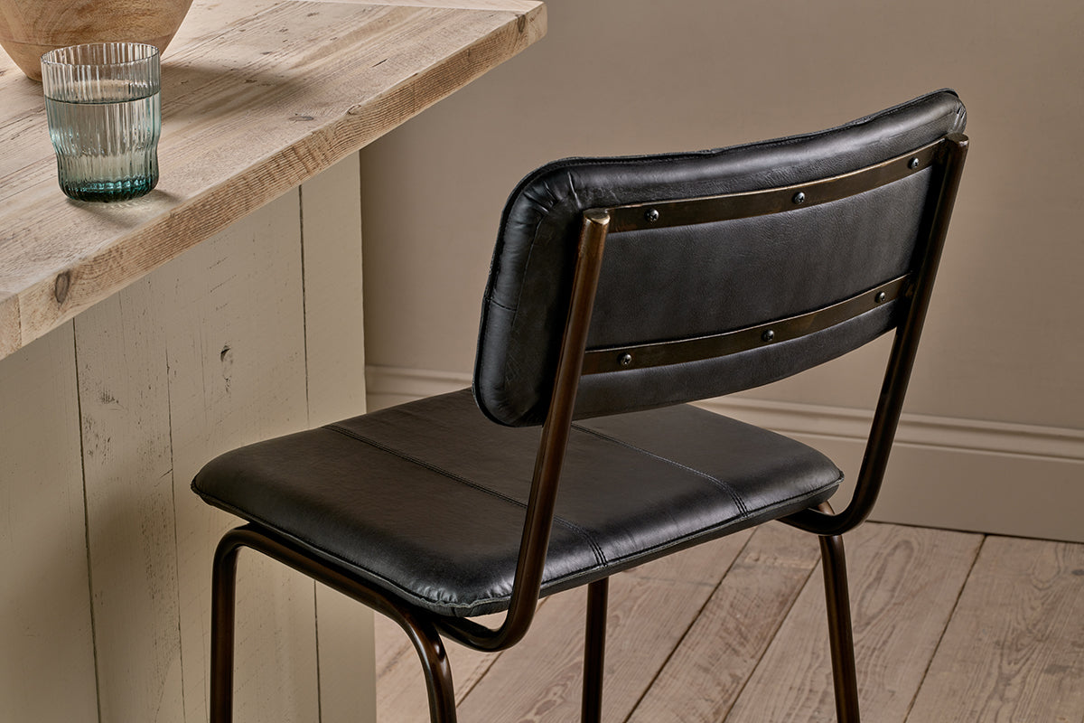 Ukari Counter Chair - Aged Black-nkuku