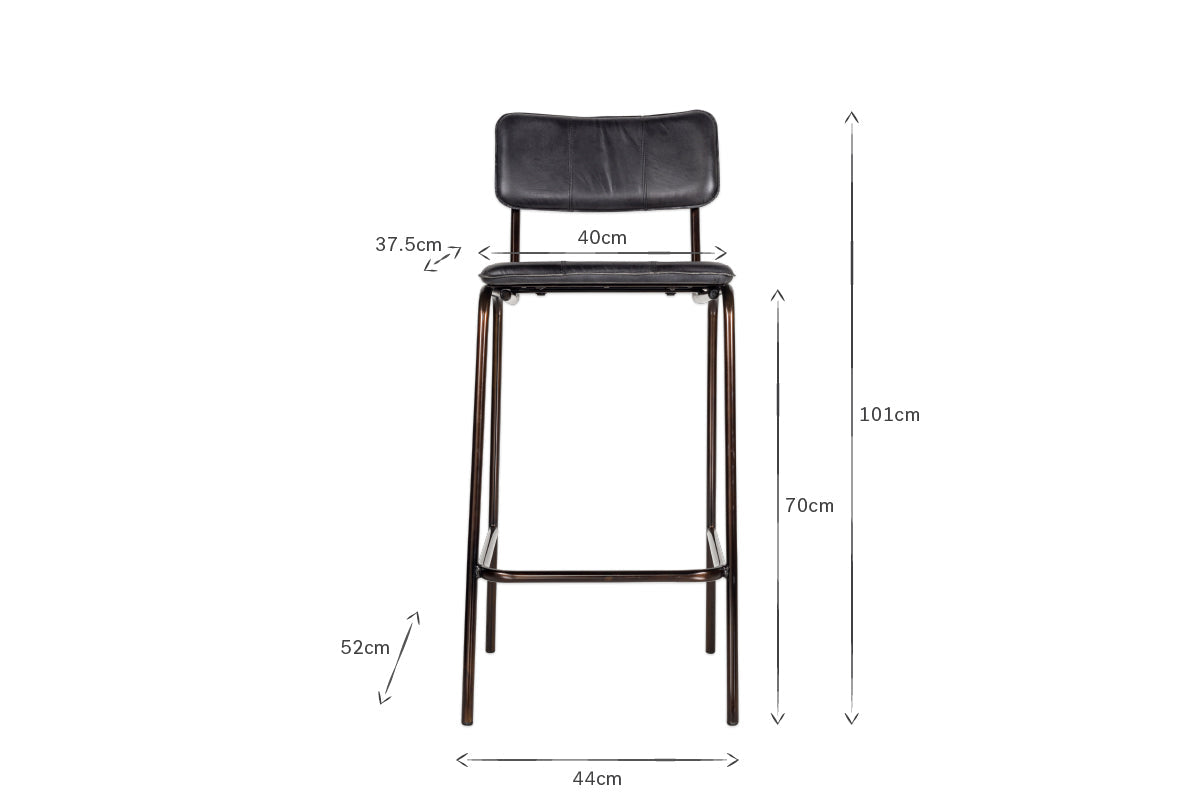 Ukari Counter Chair - Aged Black-nkuku