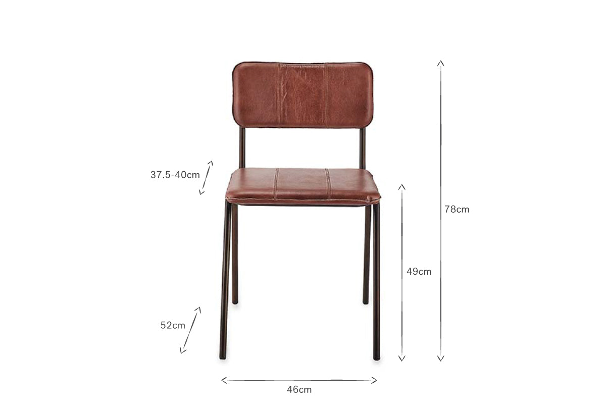 Ukari Leather Dining Chair - Chocolate Brown-nkuku