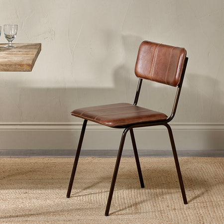 Ukari Leather Dining Chair - Chocolate Brown-nkuku