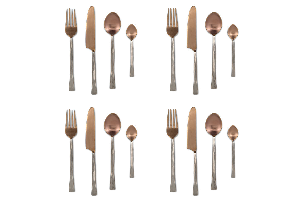 Usa Cutlery Set - Rose Gold (Set of 16)-nkuku