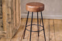 Veer Leather Counter Stool - Aged Tan