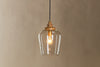 Varuna Mango Wood & Glass Pendant Lamp - Natural & Clear