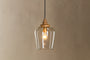 Varuna Mango Wood & Glass Pendant Lamp - Natural & Clear