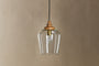 Varuna Mango Wood & Glass Pendant Lamp - Natural & Clear