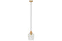 Varuna Mango Wood & Glass Pendant Lamp - Natural & Clear