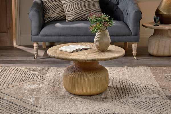 Vivan Grooved Wood Coffee Table