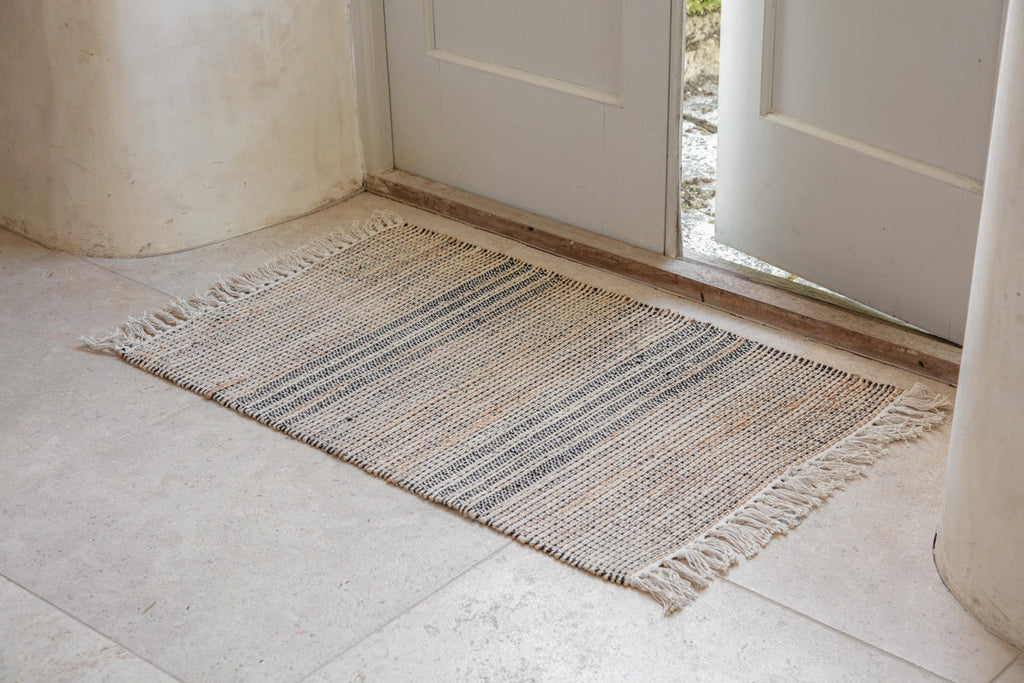 Varli Jute & Cotton Doormat - Natural-nkuku