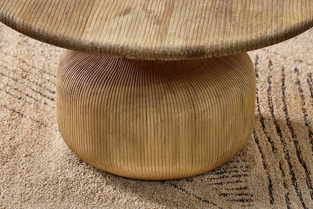 Vivan Grooved Wood Coffee Table- nkuku