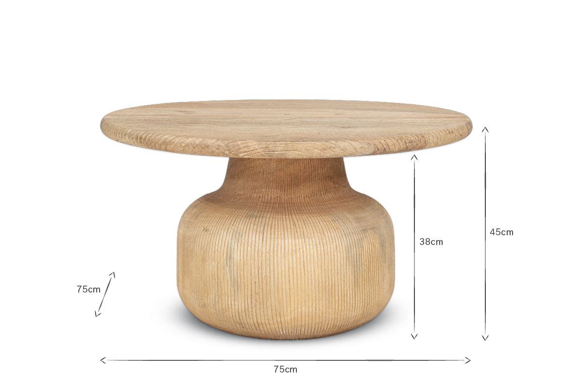 Vivan Grooved Wood Coffee Table- nkuku