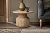 Vivan Grooved Wood Side Table- nkuku