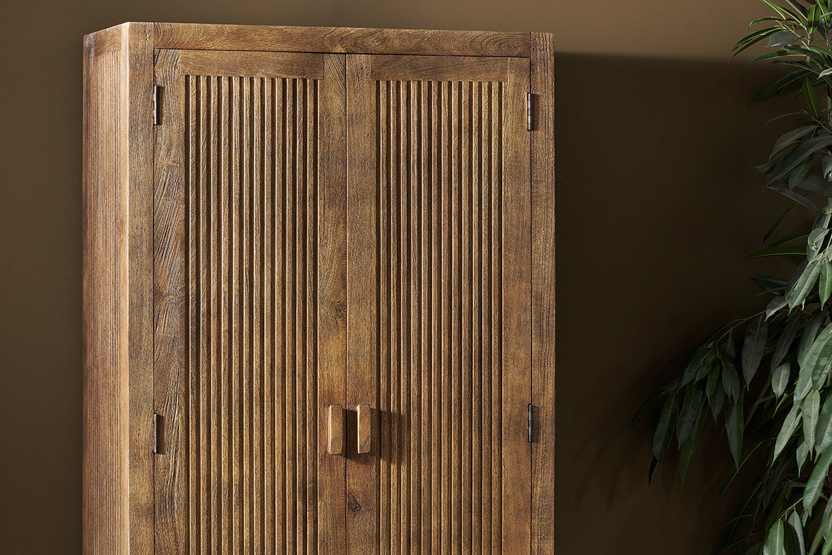 Yasha Reeded Mango Wood Cabinet