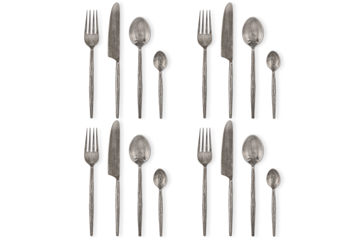 Yani Cutlery Set - Matt Black (Set of 16)