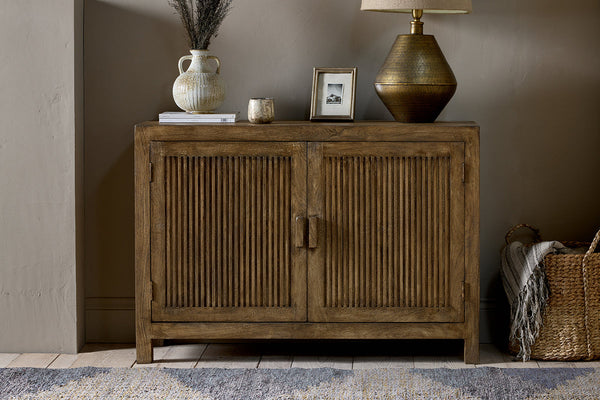 Yasha Reeded Mango Wood Sideboard-nkuku